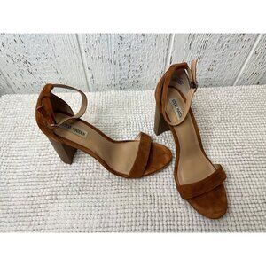 Steve Madden Womens size 11 open toe lt brown sued 4" heal